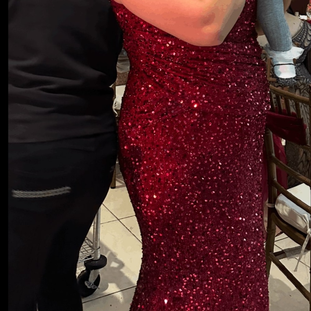 Elegant Red Sequin Gown